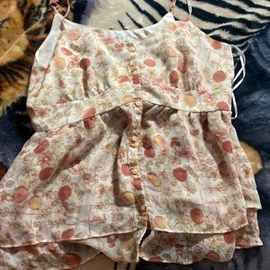 Vintage peach button up